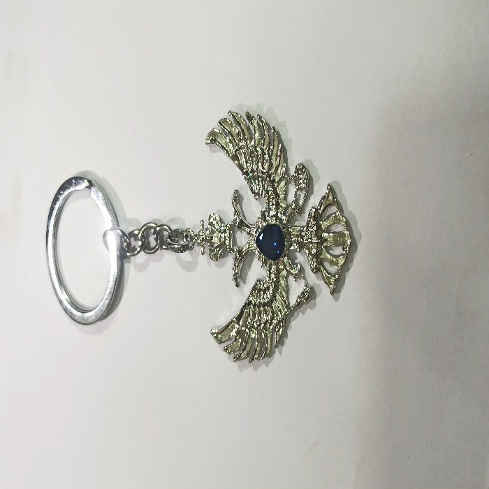Montana Blue Dual Head Eagle Keychain