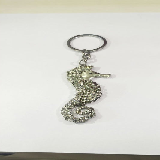 Gleaming Crystal Sea Horse Unisex Key Chains