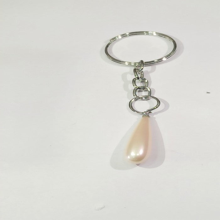Rhodium plated White Stone Key Chains