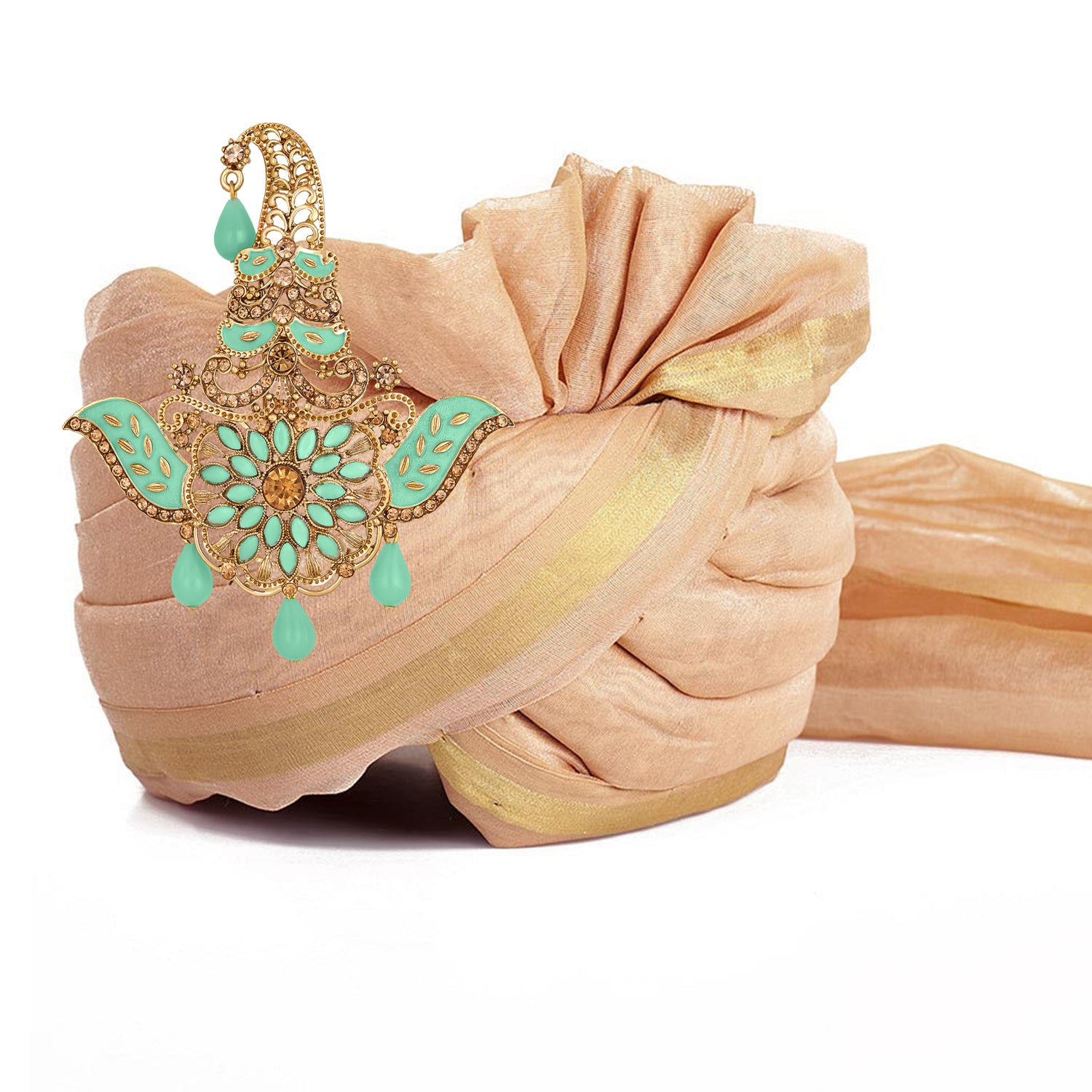 Meena Enamel Perfect Safa Kalangi Brooch for Men