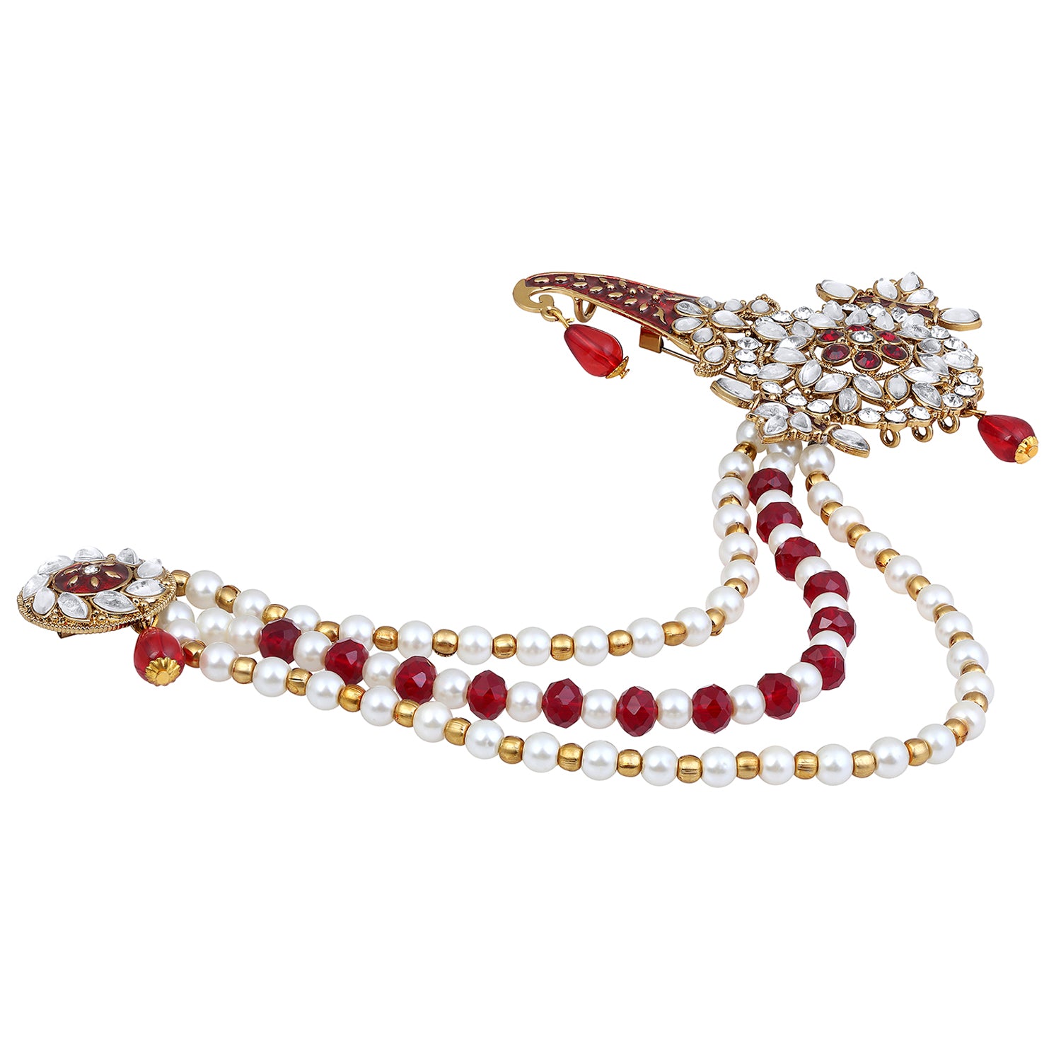 Triple Layered Mala Meenakari Work Kalangi Brooch