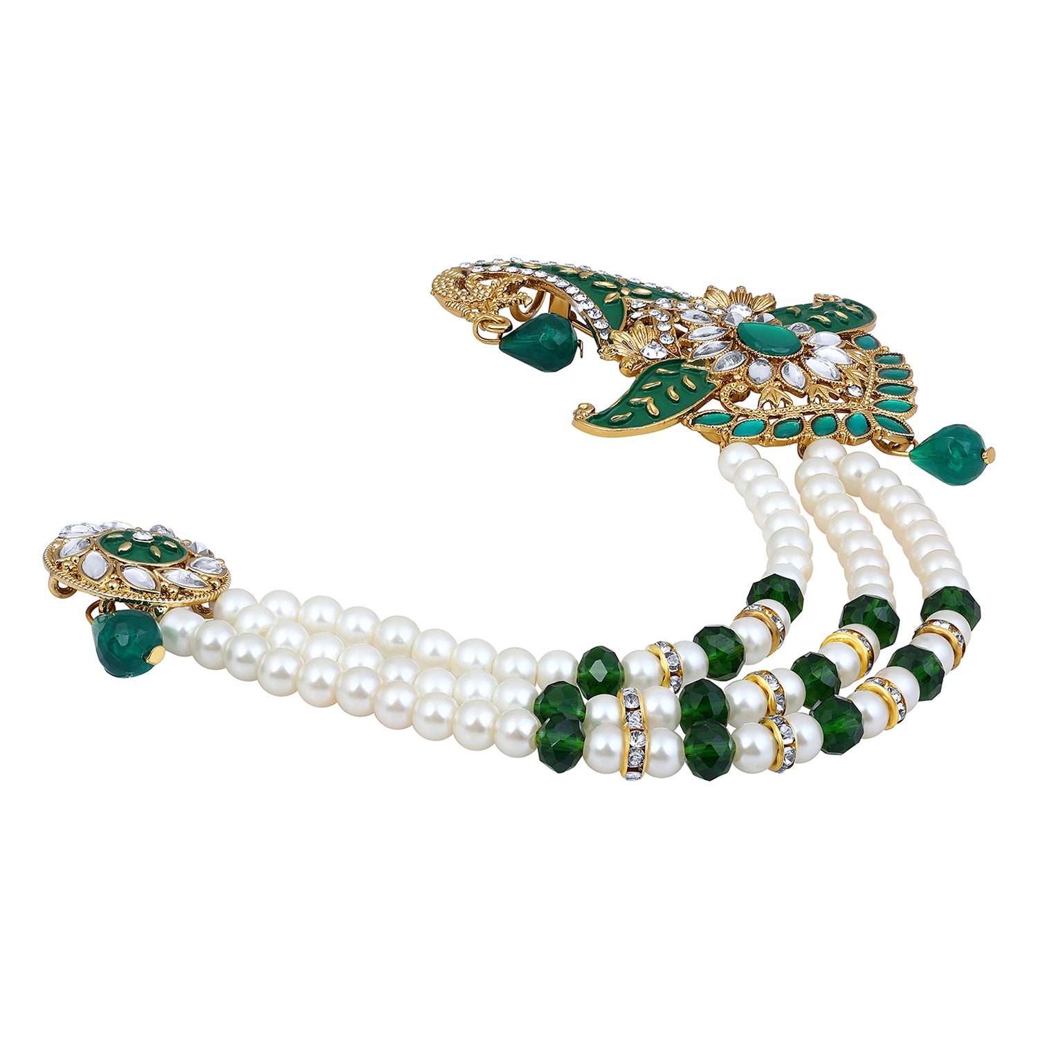 Triple Layered Mala Meenakari Work Kalangi Brooch