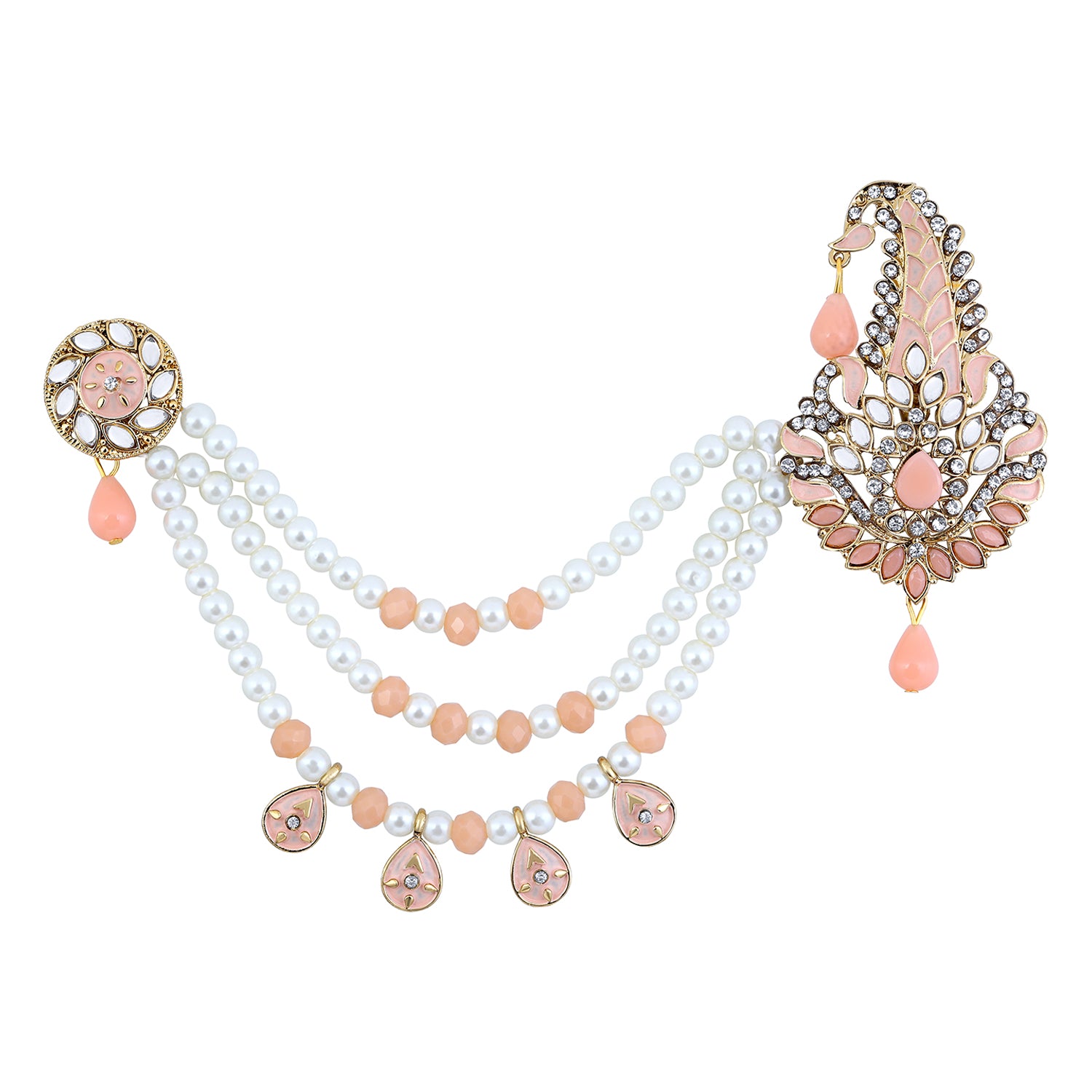 Triple Layered Mala Meenakari Work Kalangi Brooch