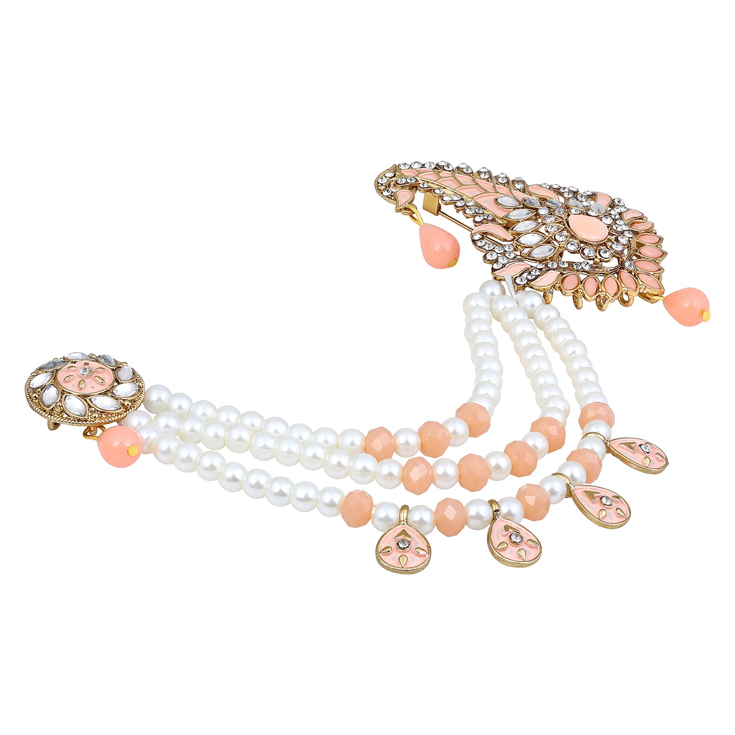 Triple Layered Mala Meenakari Work Kalangi Brooch