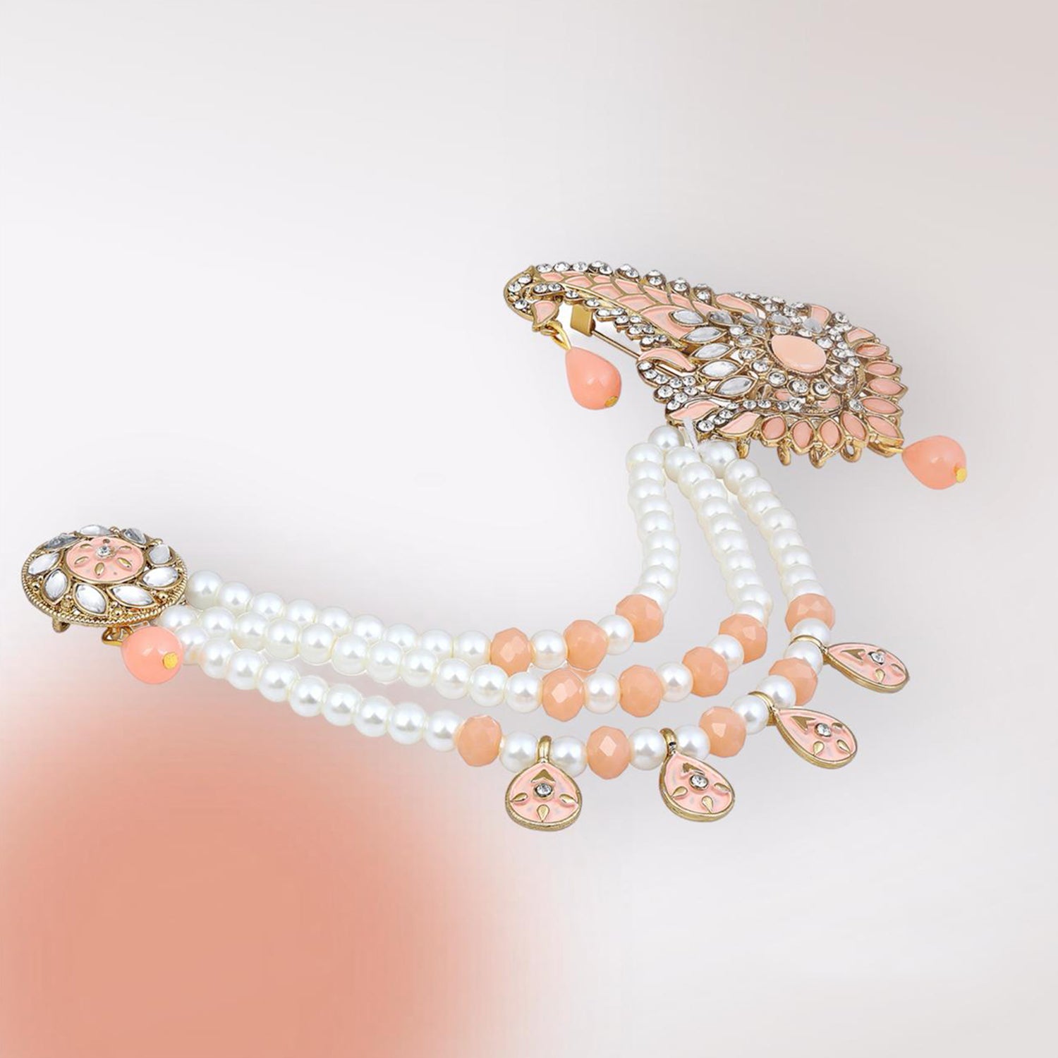 Triple Layered Mala Meenakari Work Kalangi Brooch