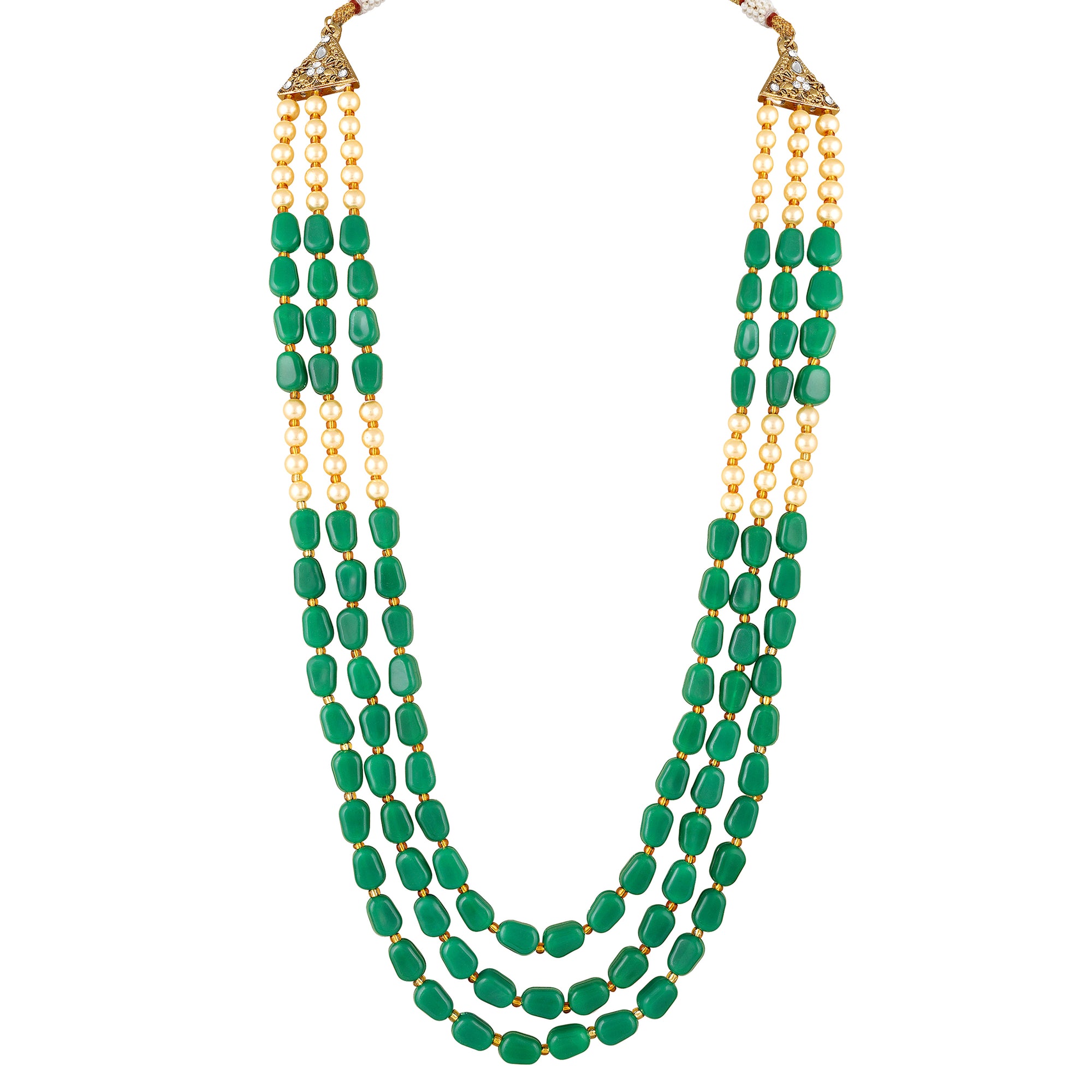 Three Layer Green Maharaj Haar / Groom Kantha