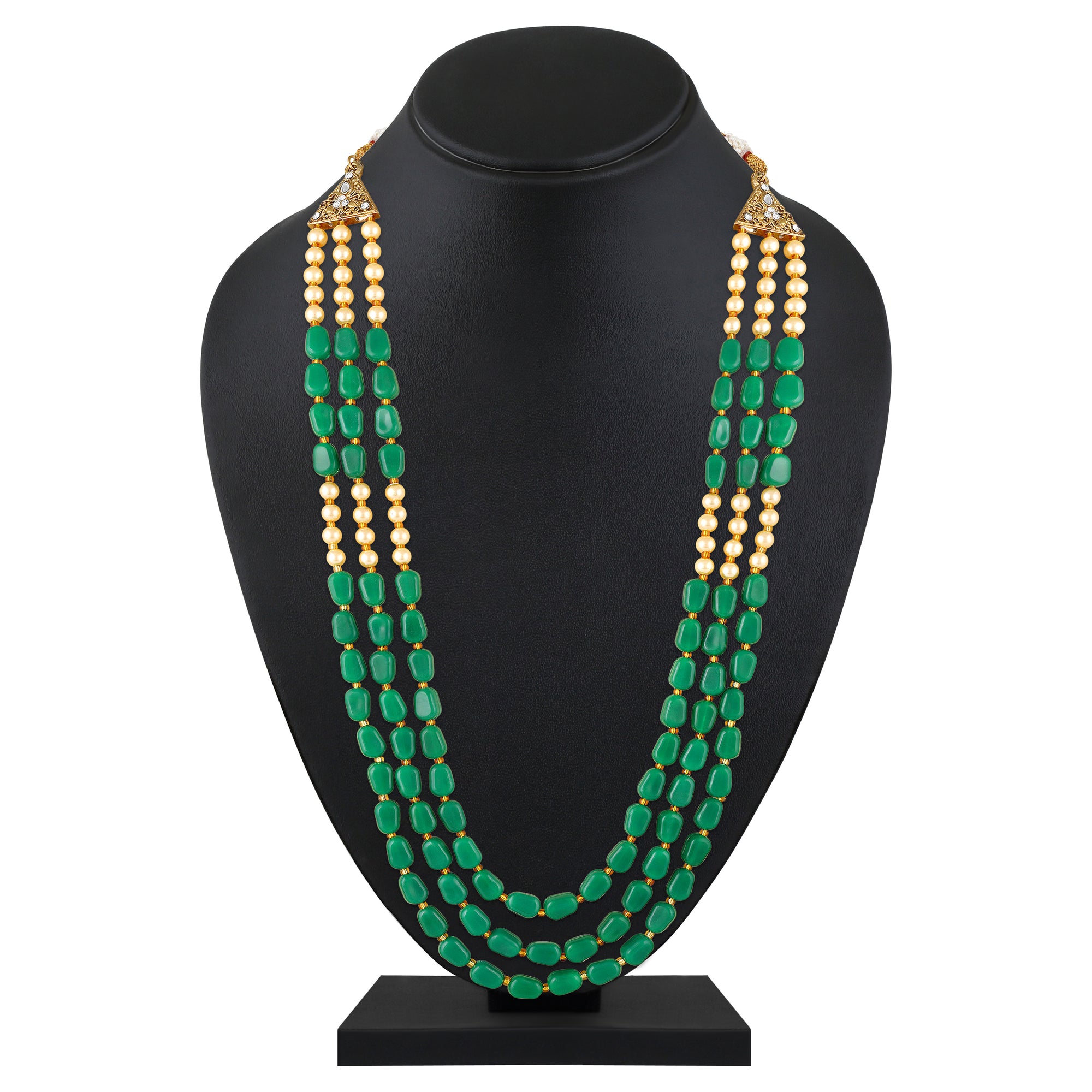 Three Layer Green Maharaj Haar / Groom Kantha