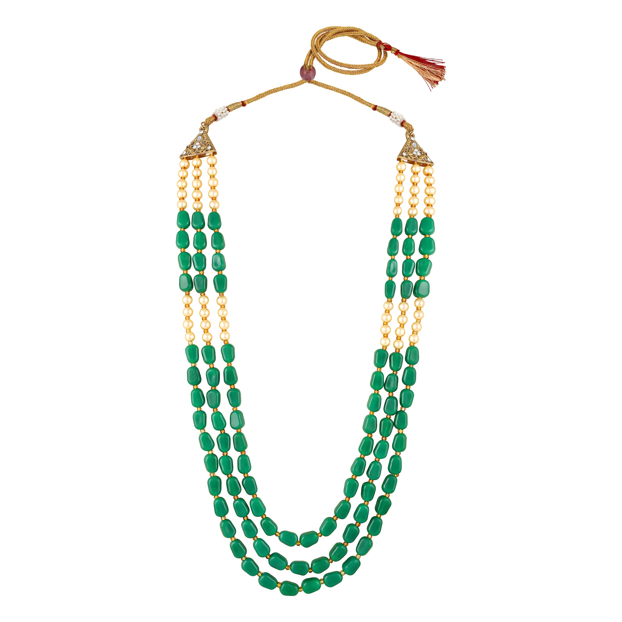 Three Layer Green Maharaj Haar / Groom Kantha