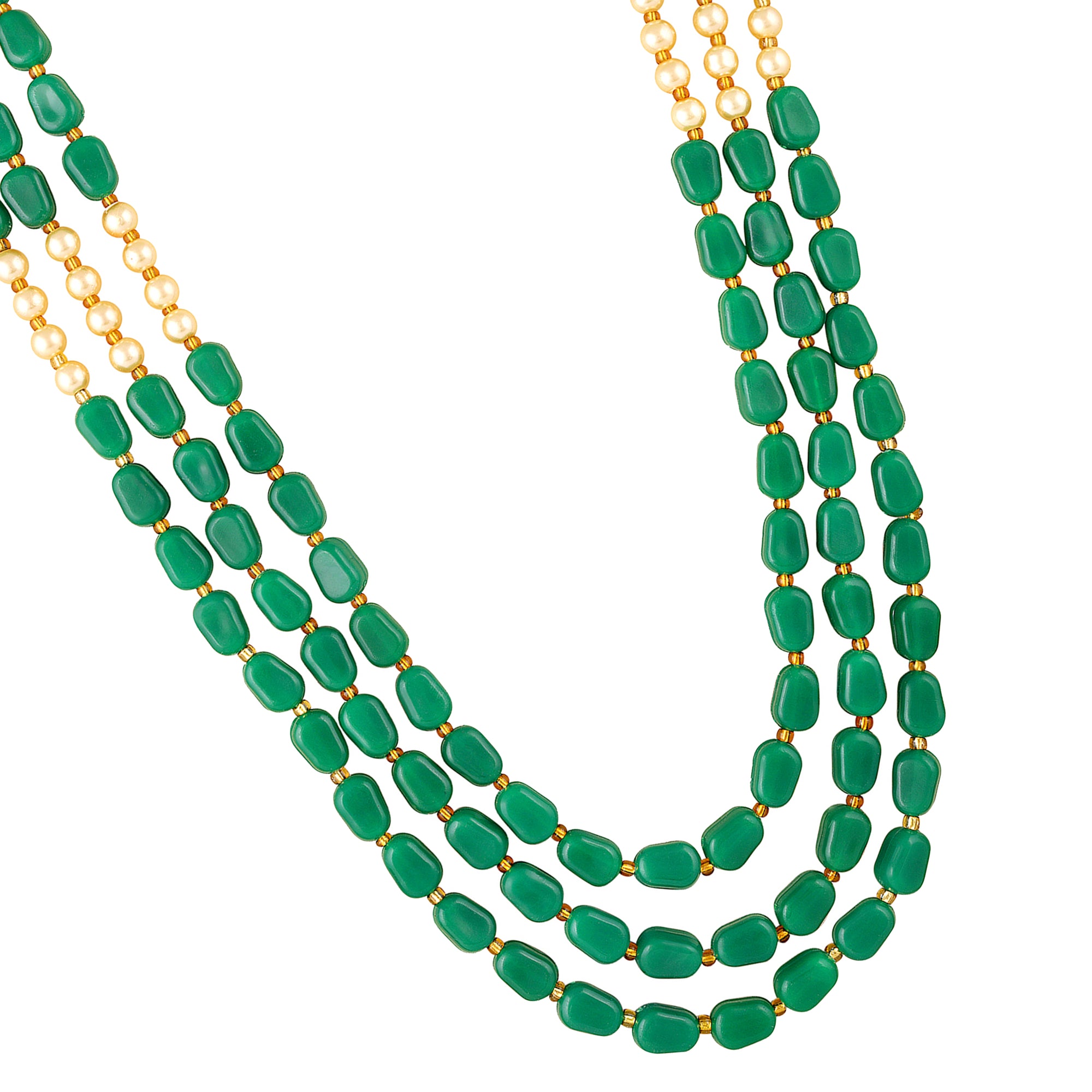 Three Layer Green Maharaj Haar / Groom Kantha