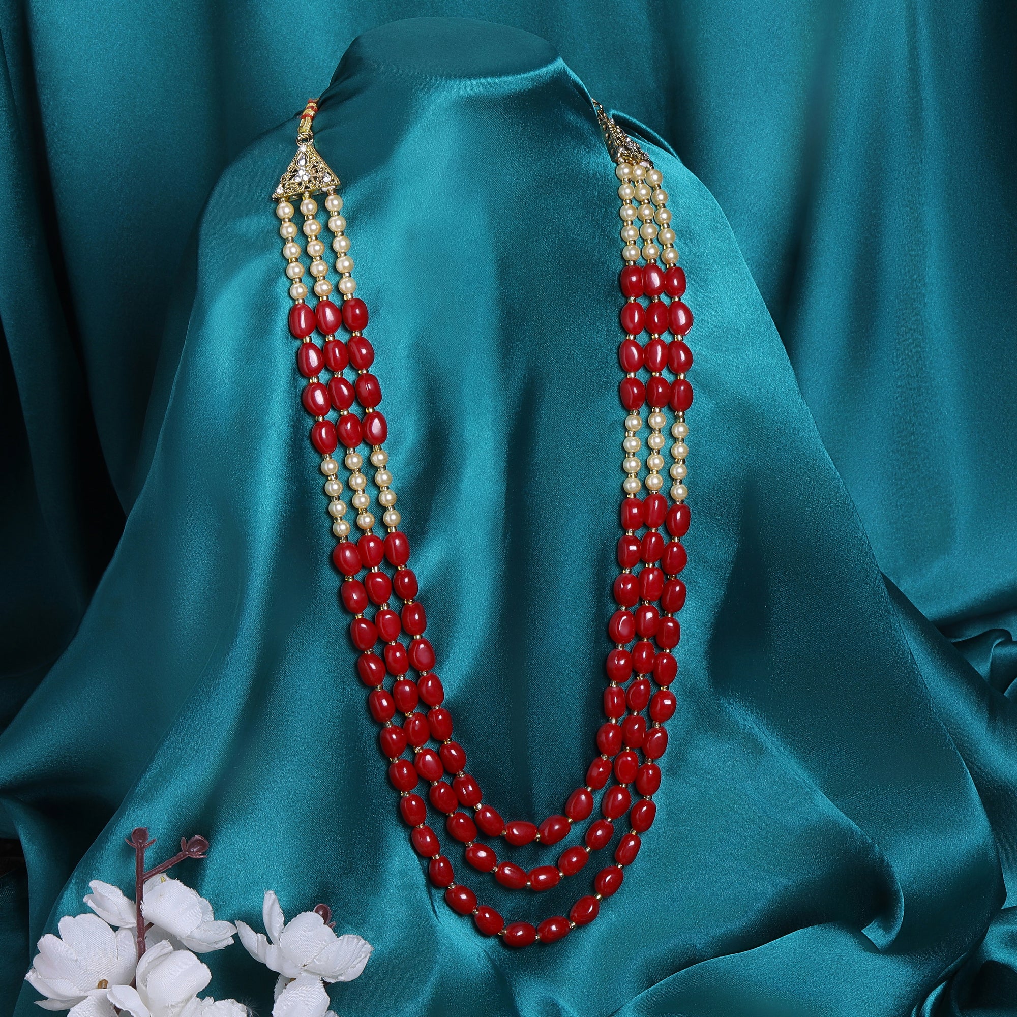 Three Layer Green Maharaj Haar / Groom Kantha