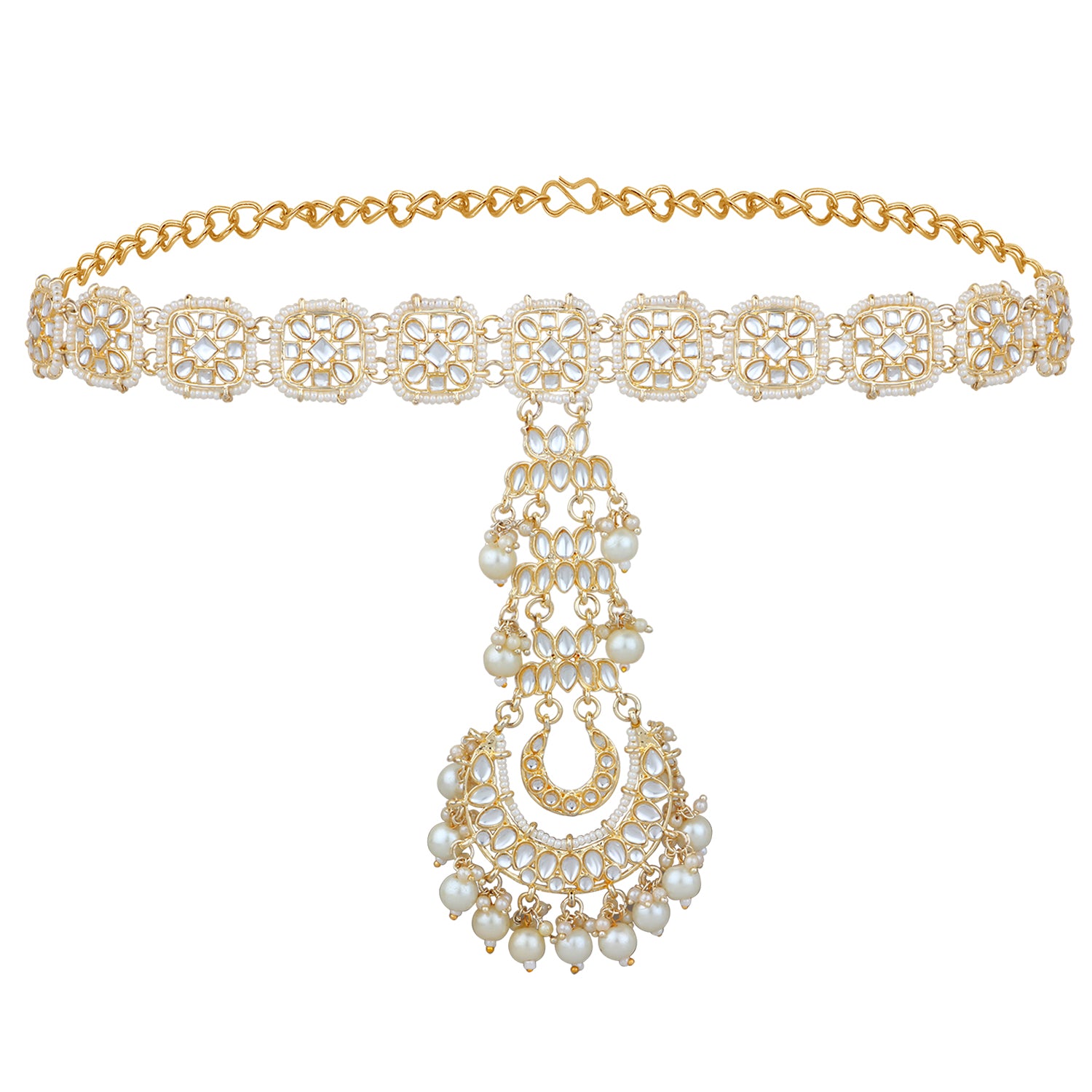 Kundan Traditional Wedding Bridal Sheeshphool/SheeshPatti Maangtikka Matha Patti