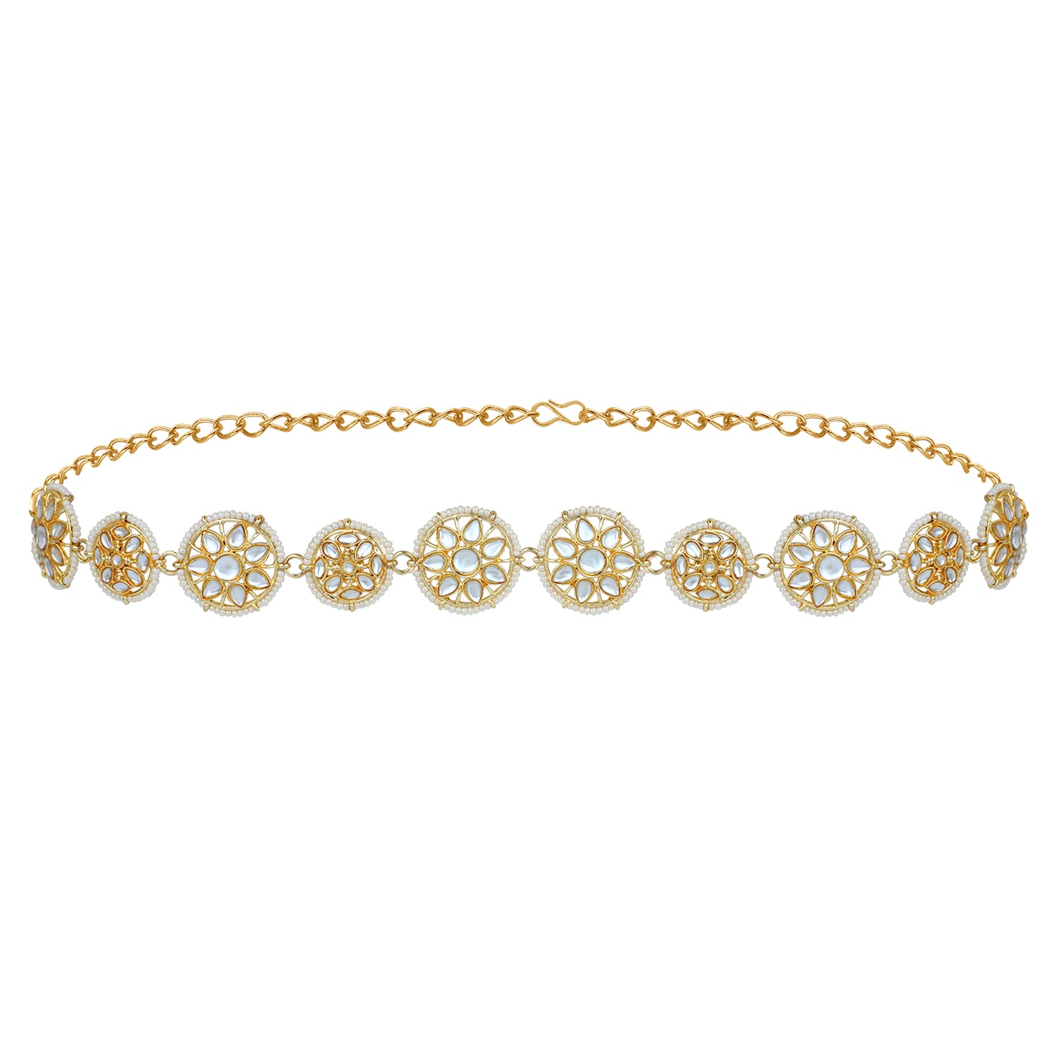 Round Shaped Floral Traditional Mathapatti