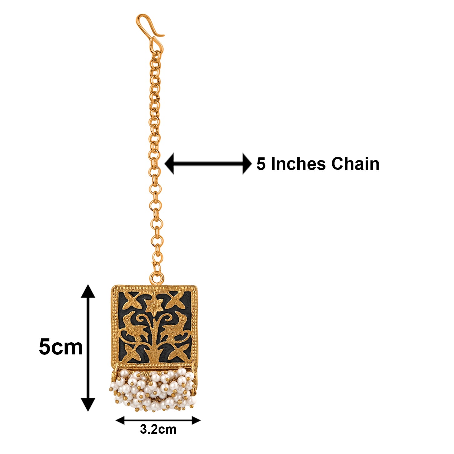 Meenakari Work Rectangular Shape Maangtikka