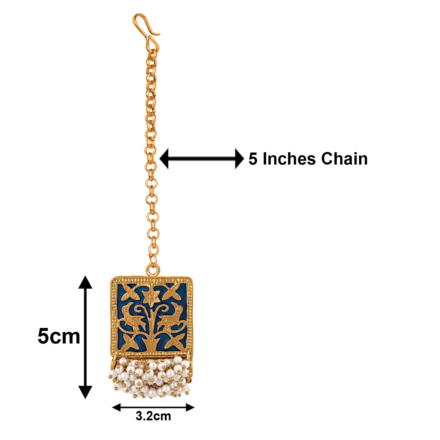 Meenakari Work Rectangular Shape Maangtikka