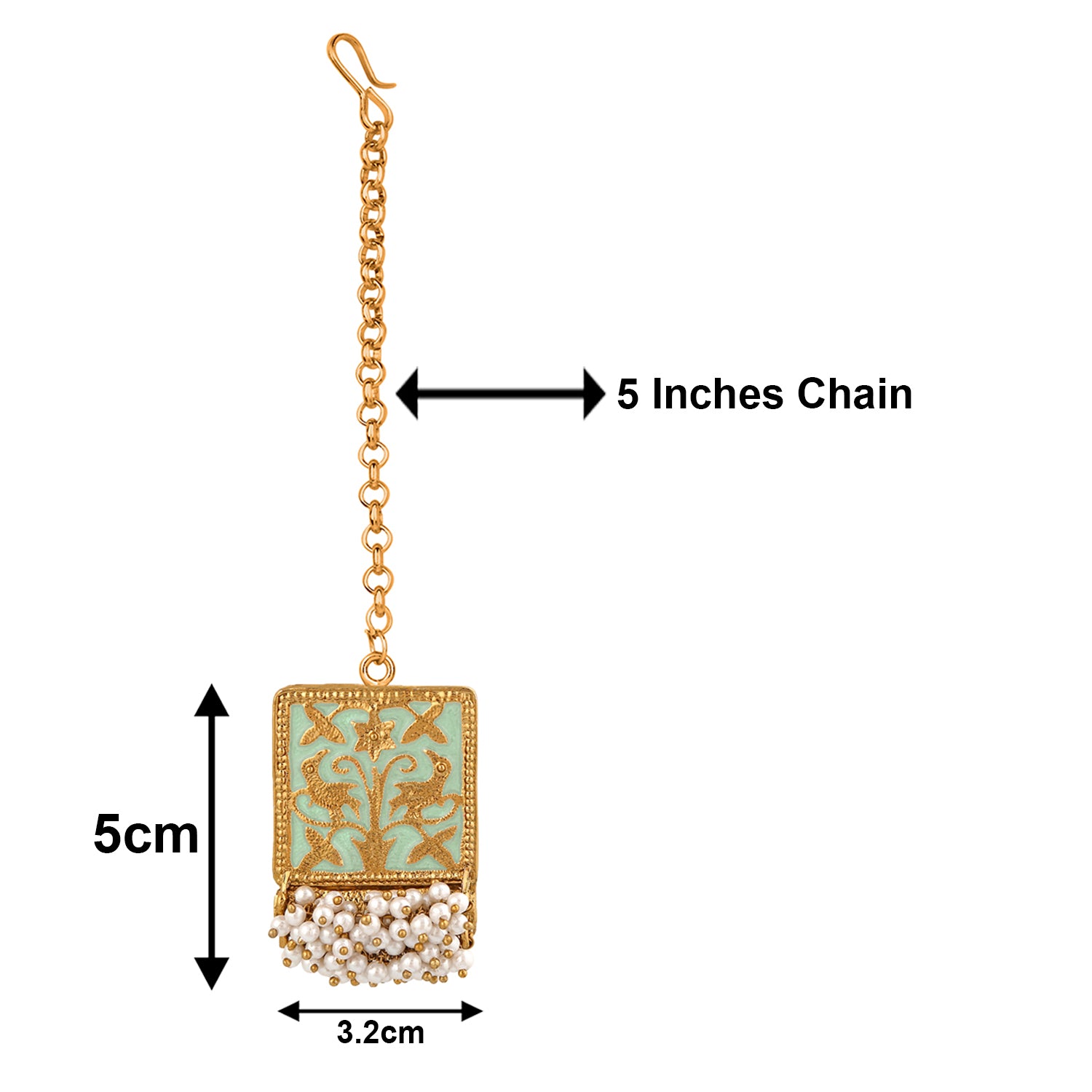 Meenakari Work Rectangular Shape Maangtikka