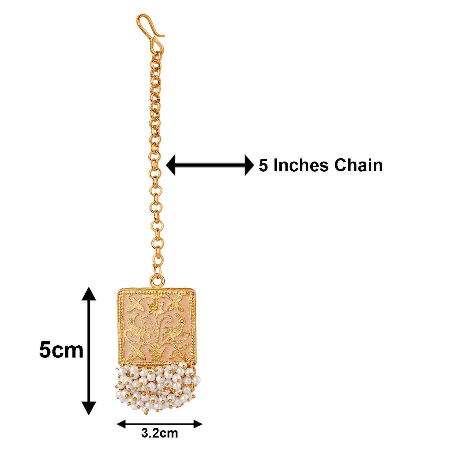 Meenakari Work Rectangular Shape Maangtikka