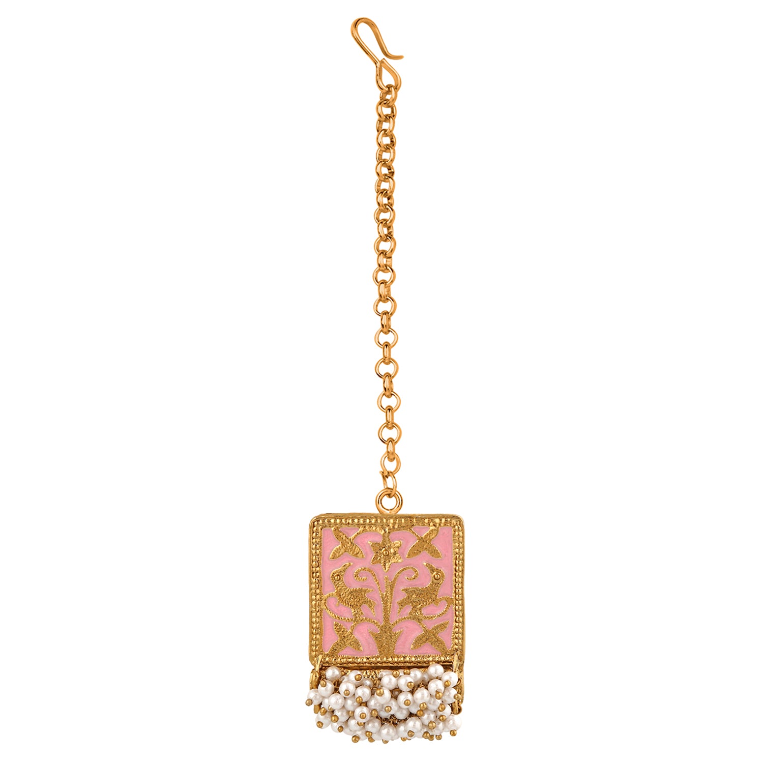 Meenakari Work Rectangular Shape Maangtikka