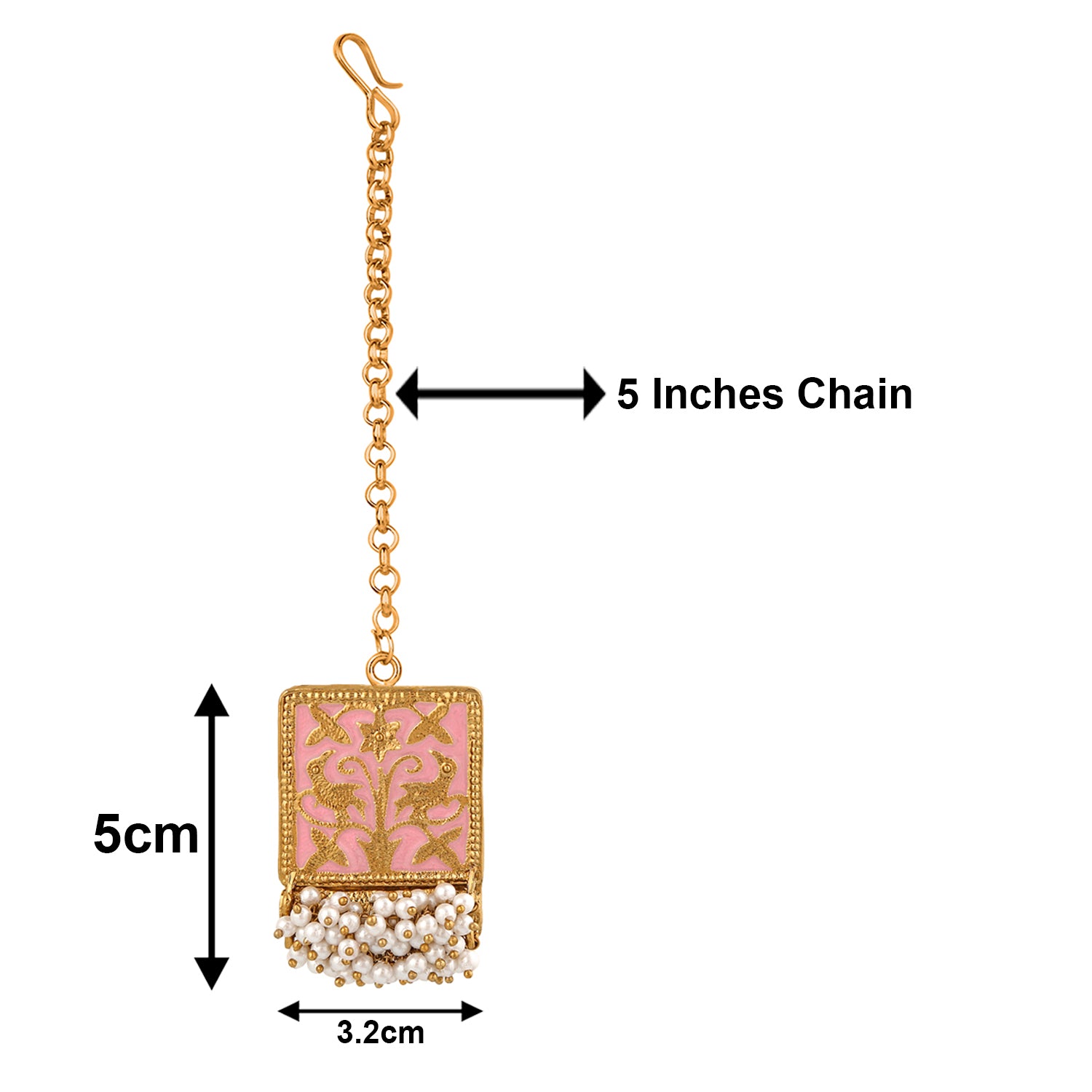 Meenakari Work Rectangular Shape Maangtikka