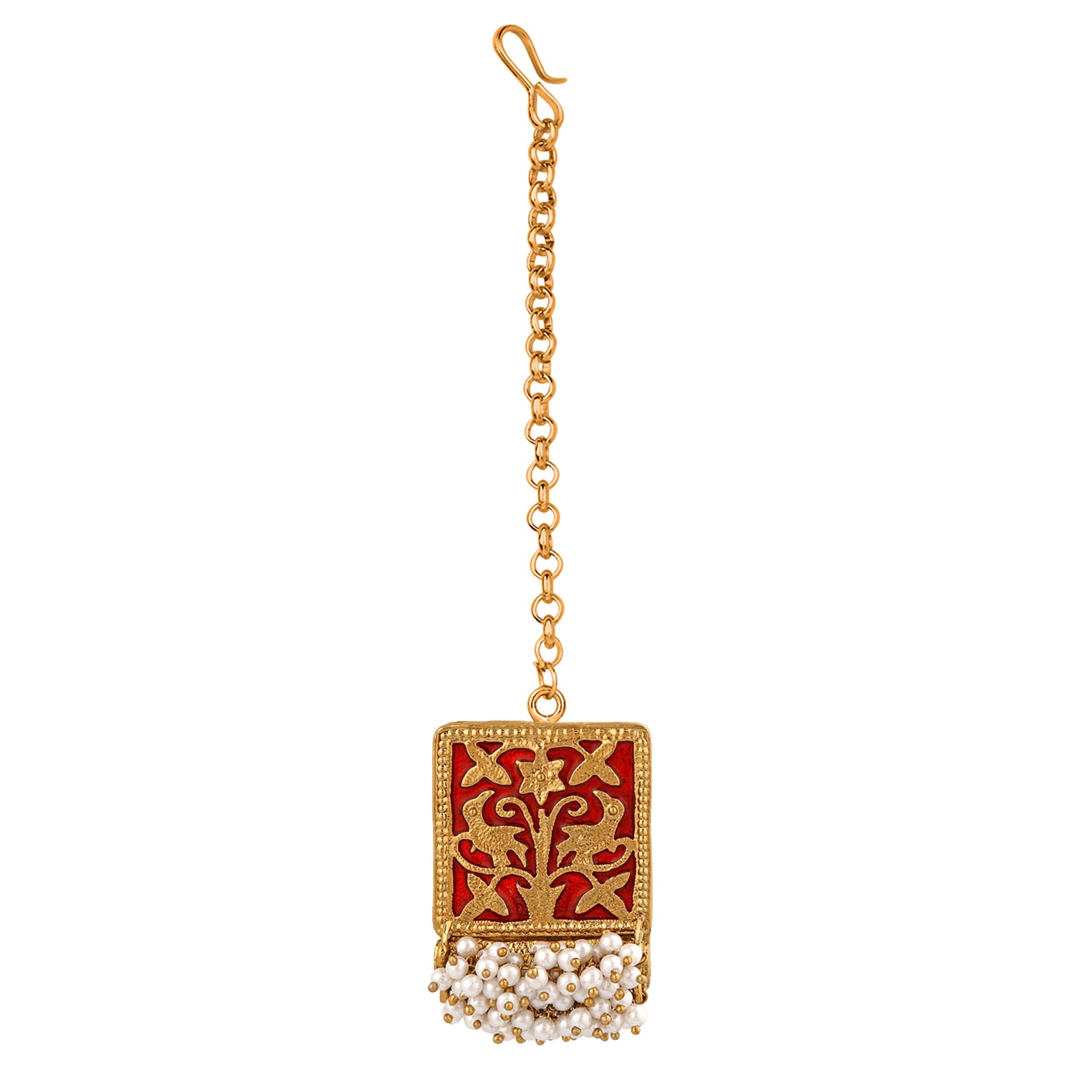 Meenakari Work Rectangular Shape Maangtikka