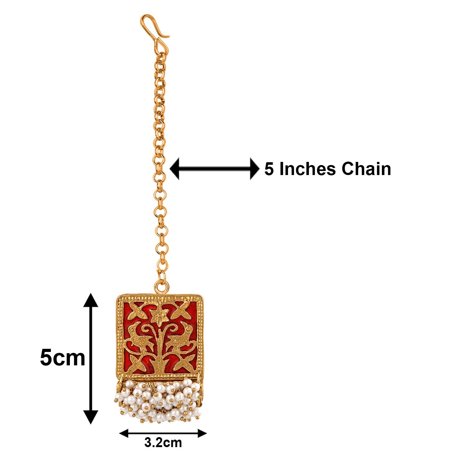 Meenakari Work Rectangular Shape Maangtikka