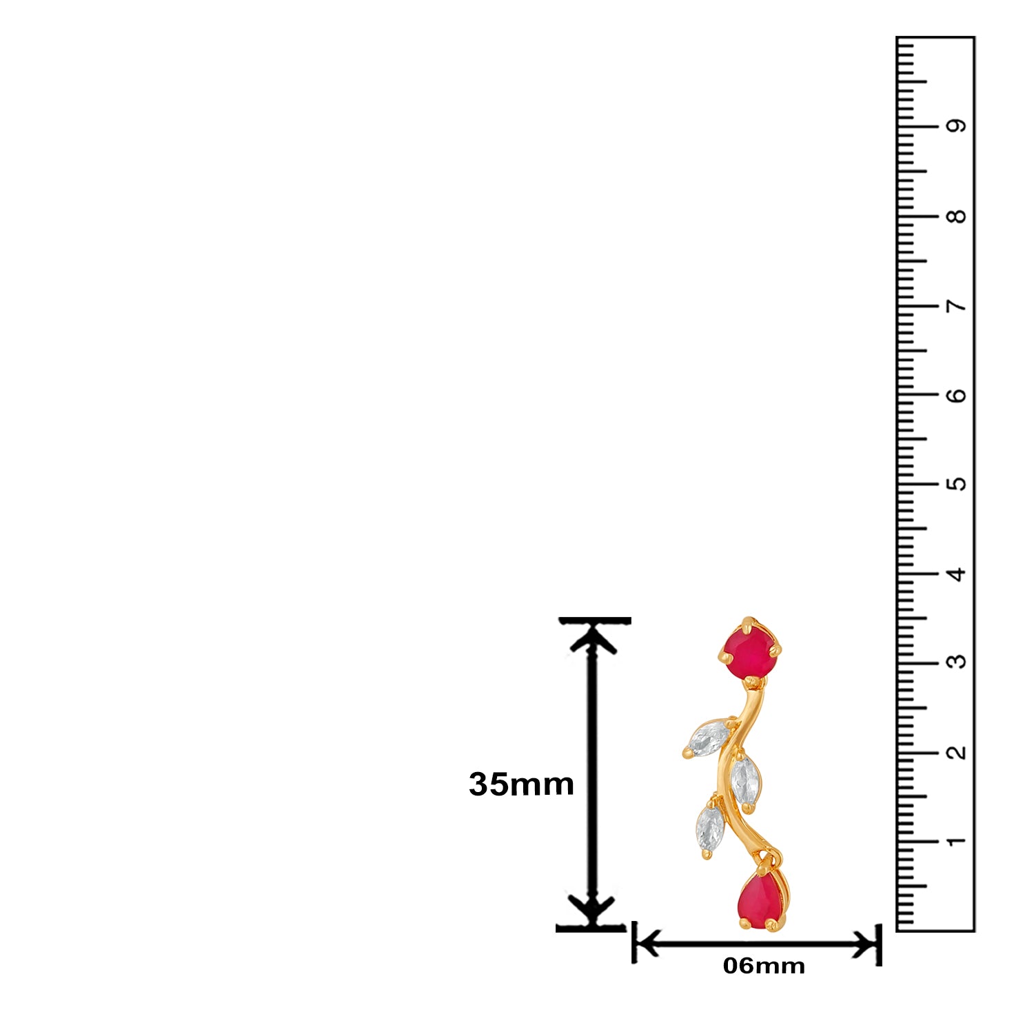 White Leaf Necklace Set with Cubic Zirconia