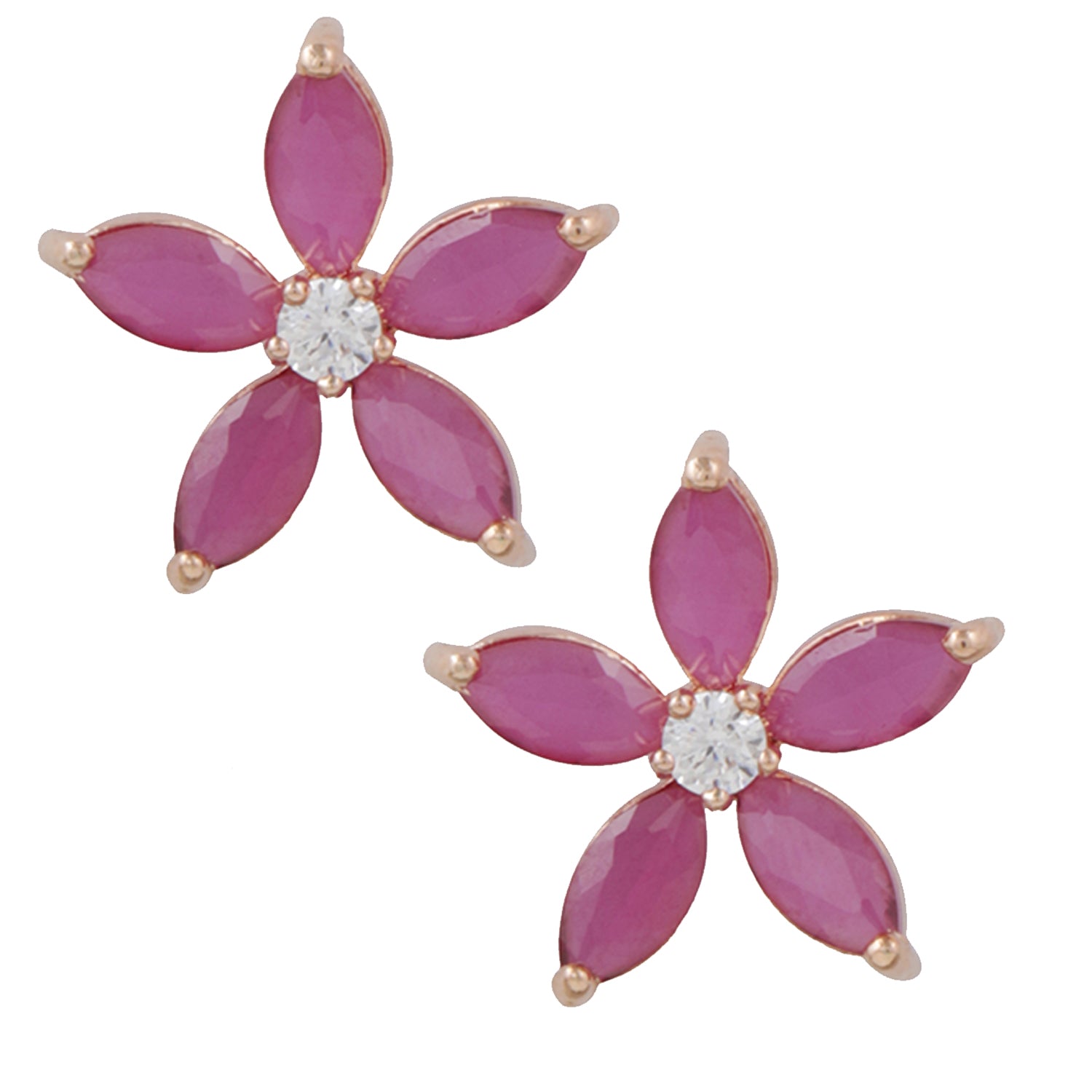 Floral inspired Ruby Pendant set