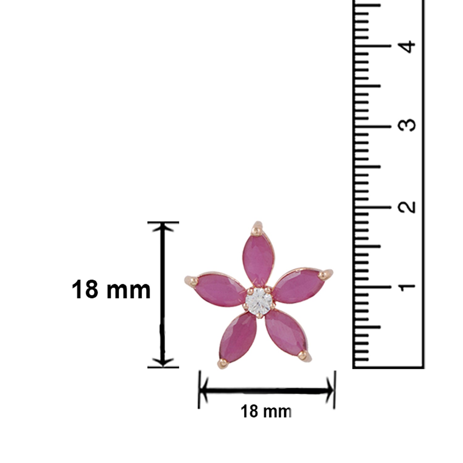 Floral inspired Ruby Pendant set