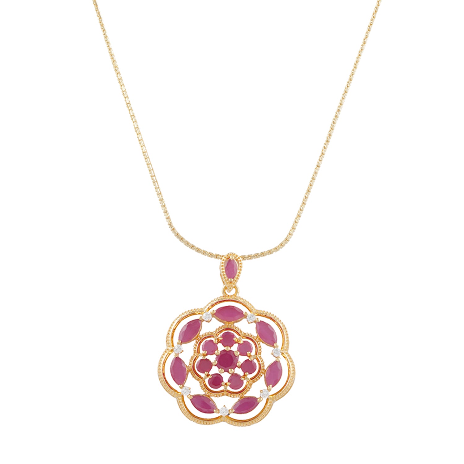 Ethnic Designer Ruby Pendant set