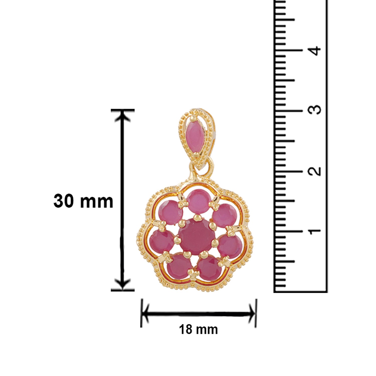 Ethnic Designer Ruby Pendant set