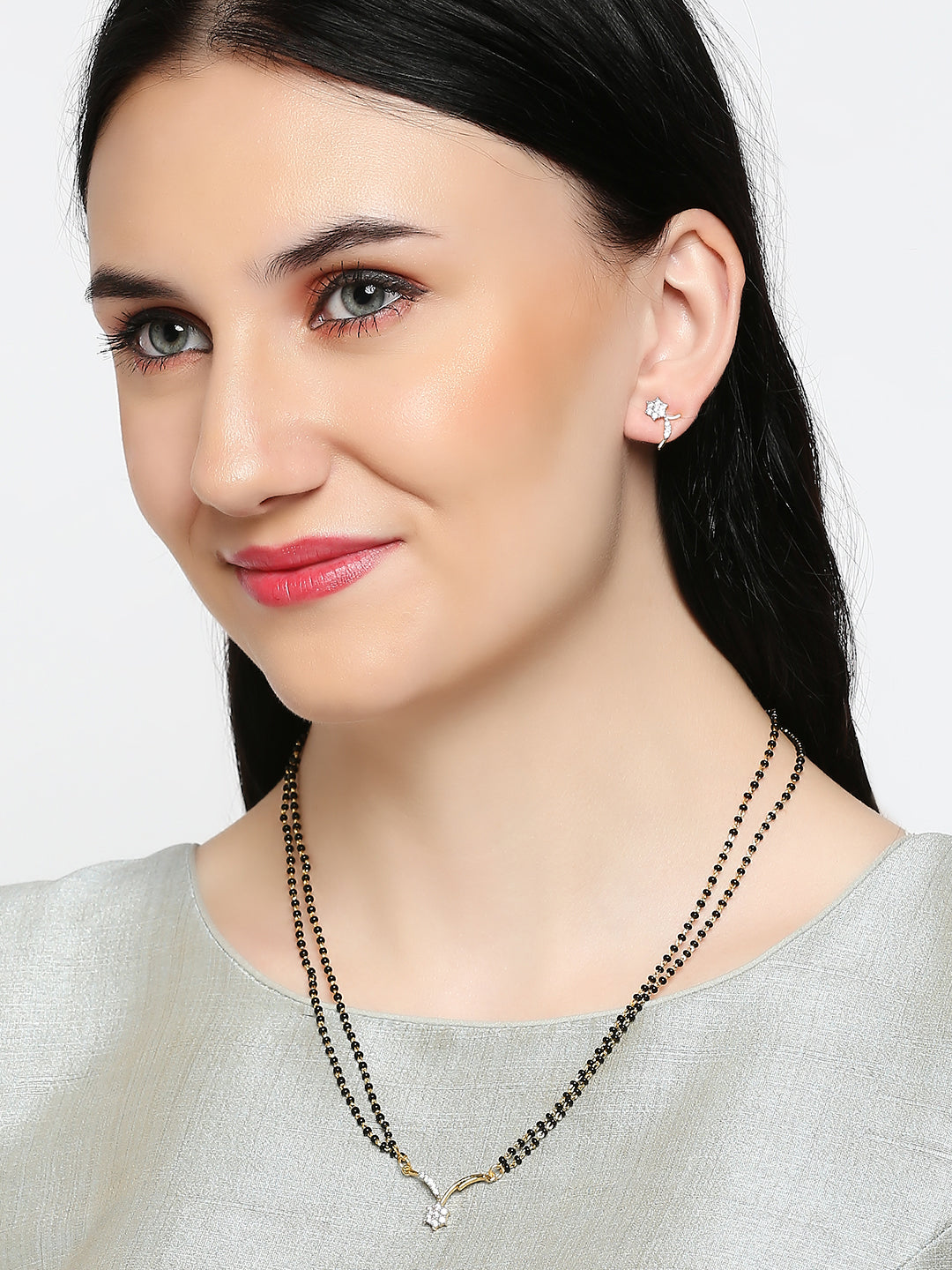 Brilliant Bright Bunch Tanmaniya Chain Mangalsutra Set with Cubic Zirconia