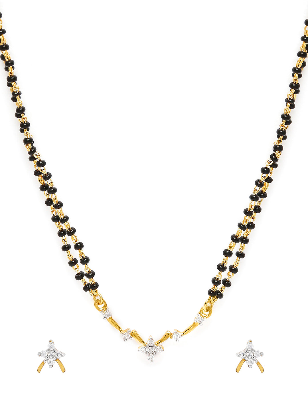Brilliant Bright Bunch Tanmaniya Chain Mangalsutra Set with Cubic Zirconia