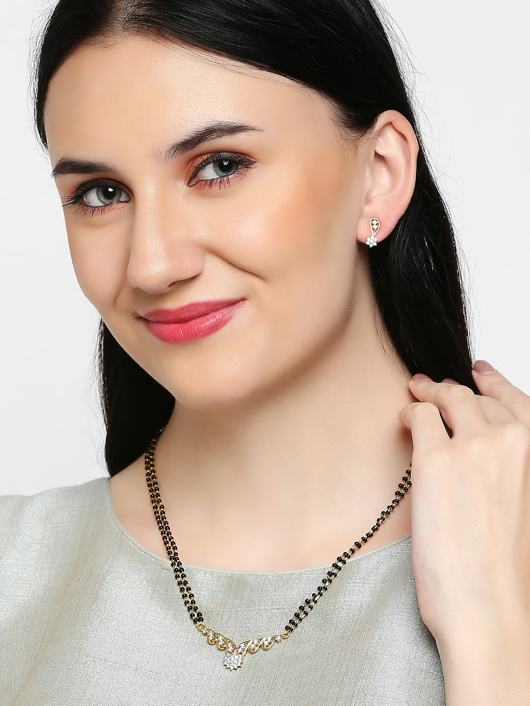 Brilliant Bright Bunch Tanmaniya Chain Mangalsutra Set with Cubic Zirconia