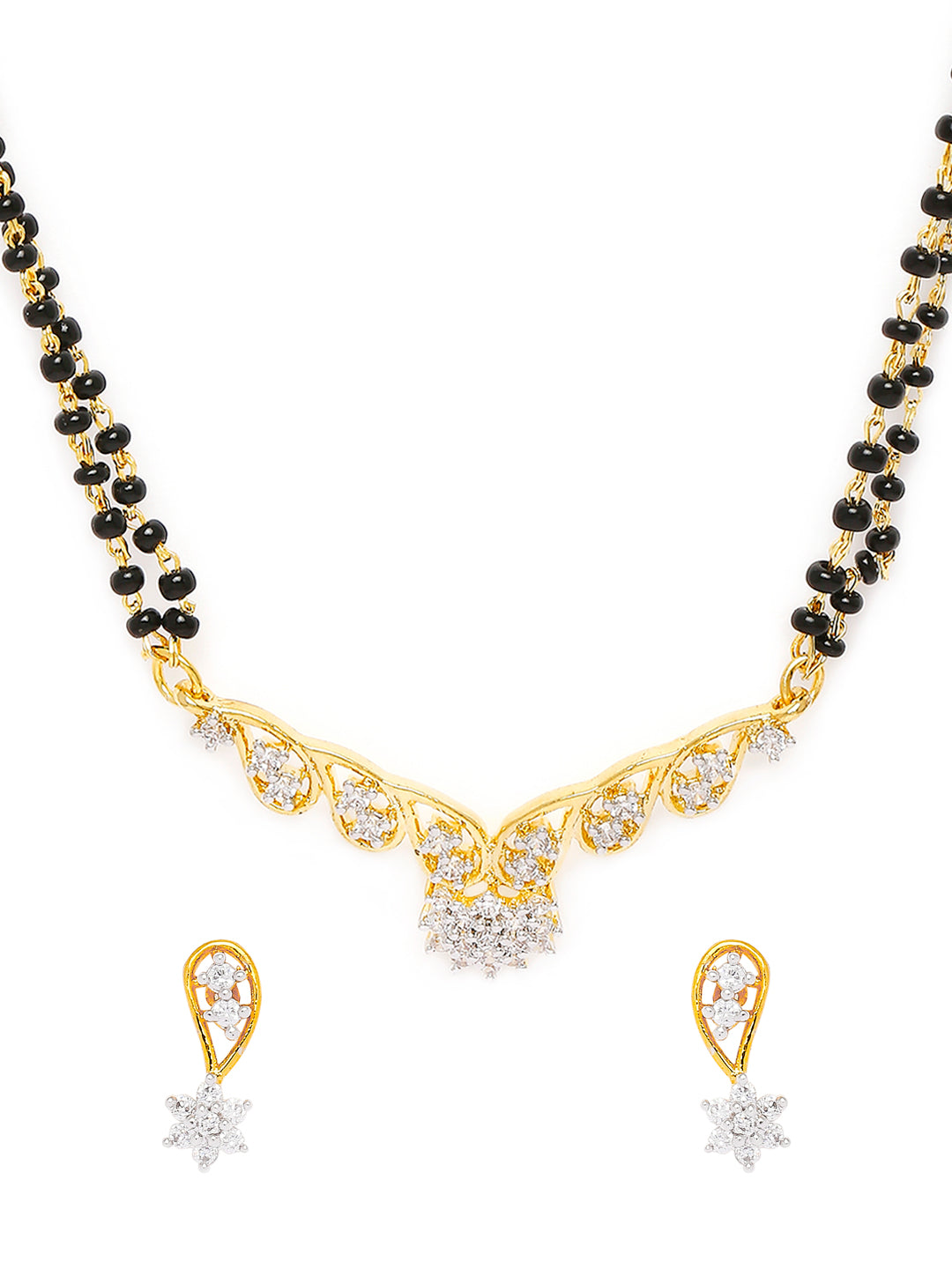 Brilliant Bright Bunch Tanmaniya Chain Mangalsutra Set with Cubic Zirconia