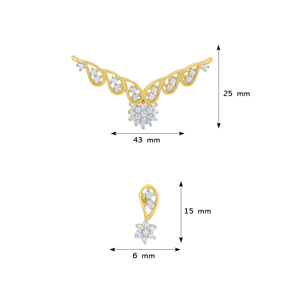 Brilliant Bright Bunch Tanmaniya Chain Mangalsutra Set with Cubic Zirconia