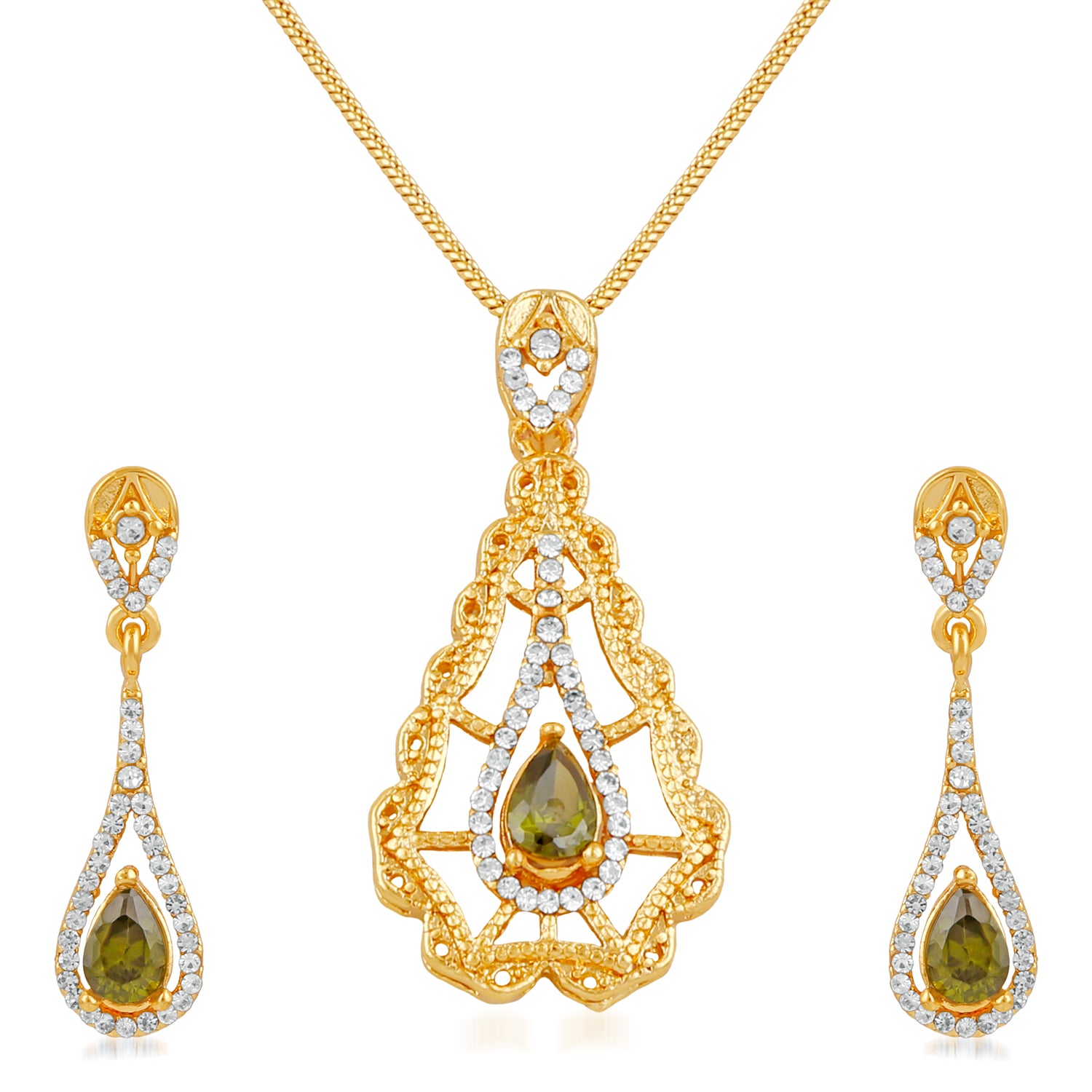 Ethnic Desiger CZ Pendant set