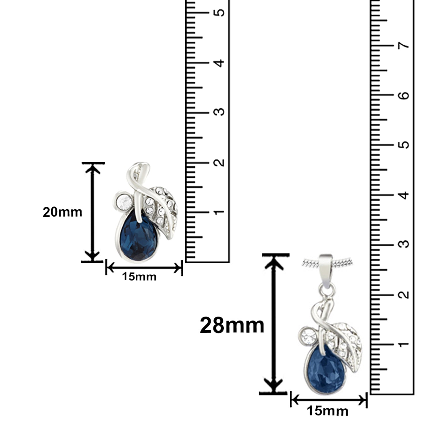 Valentine Gift Montana Blue Berry Marquise Pendant Set with Crystals