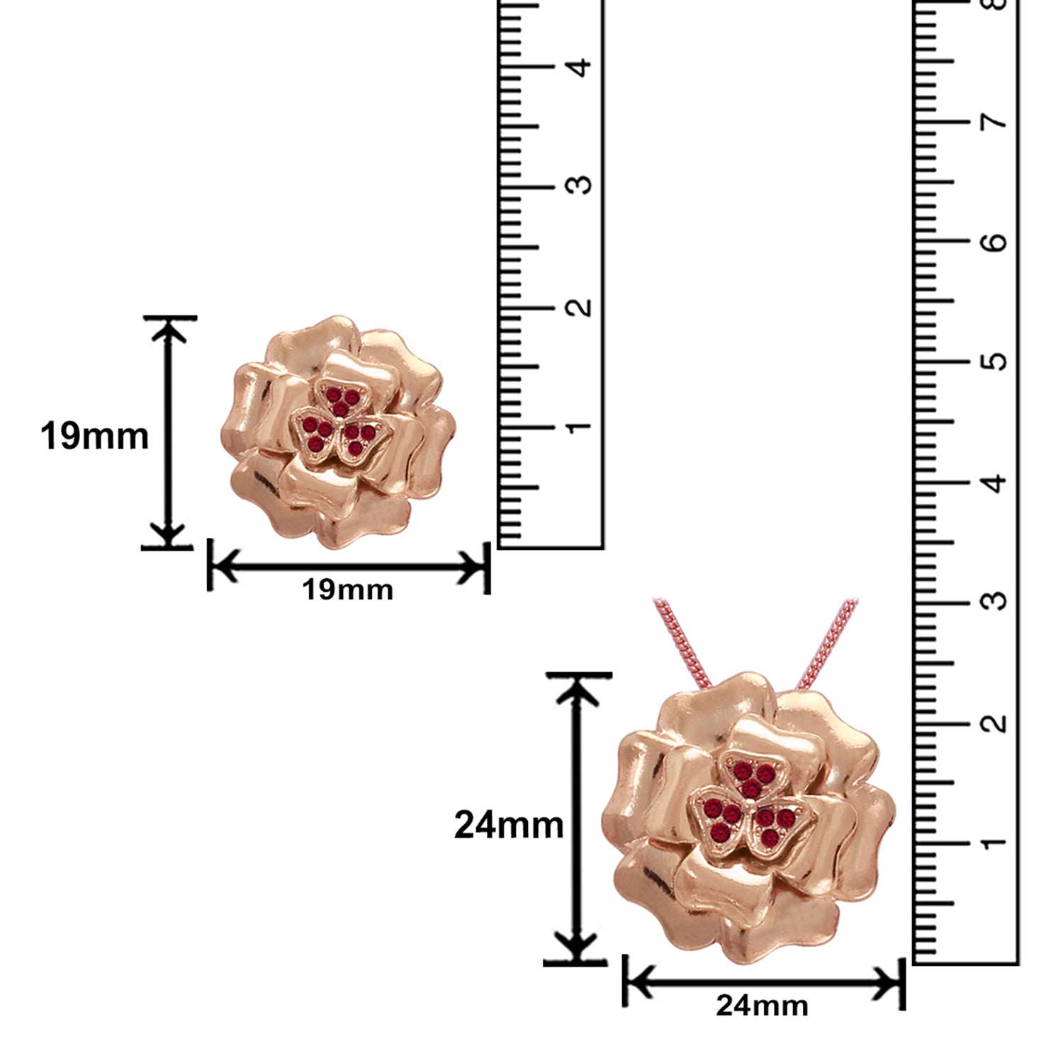 Floral Heart Pendant Set