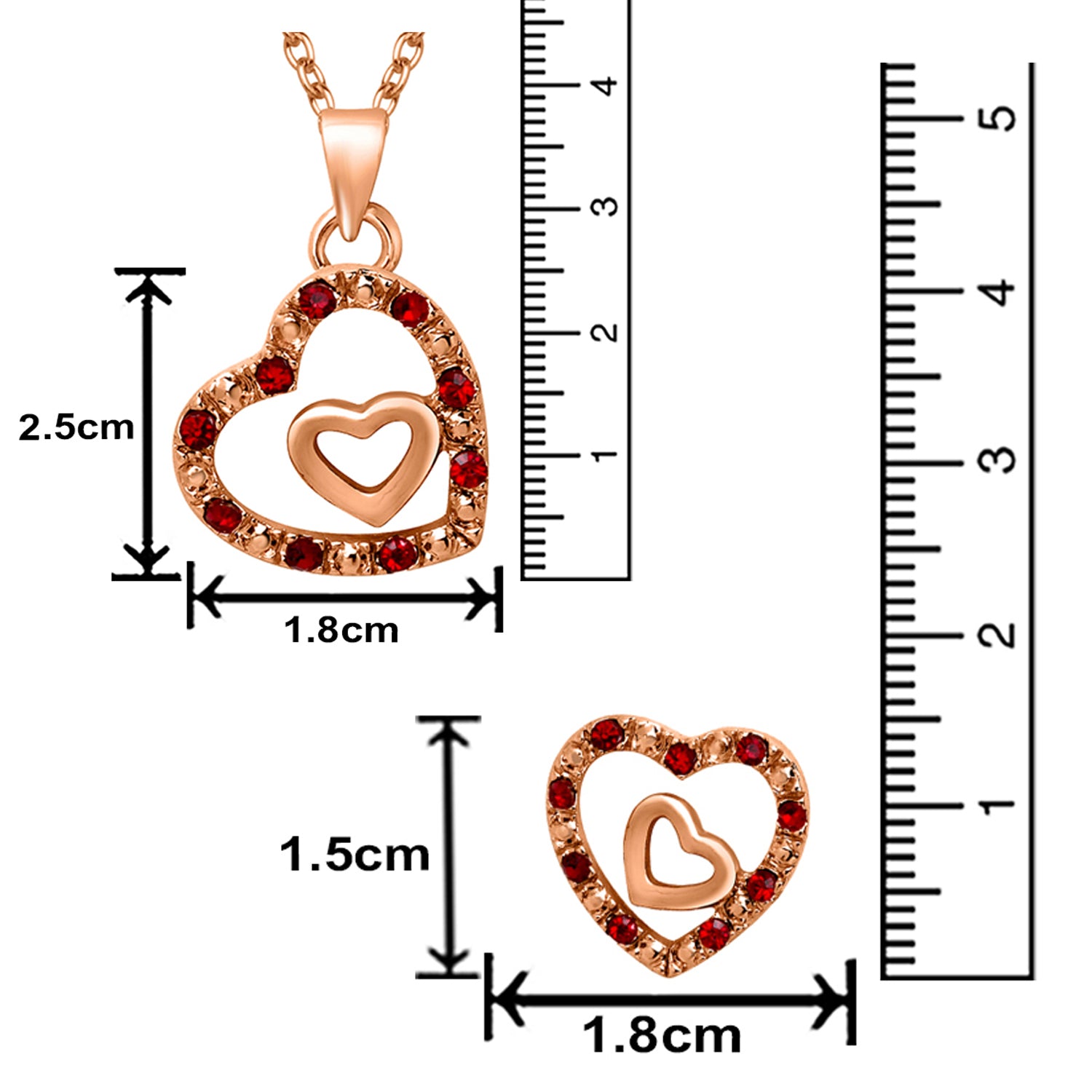 Dual Heart Pendant Set