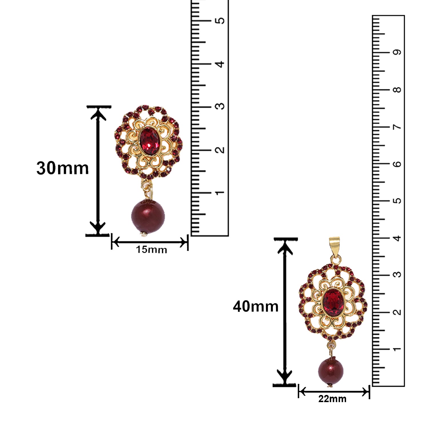 Valentine Gift Marron Crystals and Artificial Pearls Floral Necklace Stet