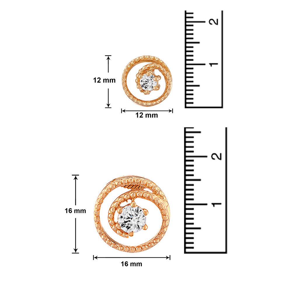 Solitaire Round Crystal Spiral Pendant Set