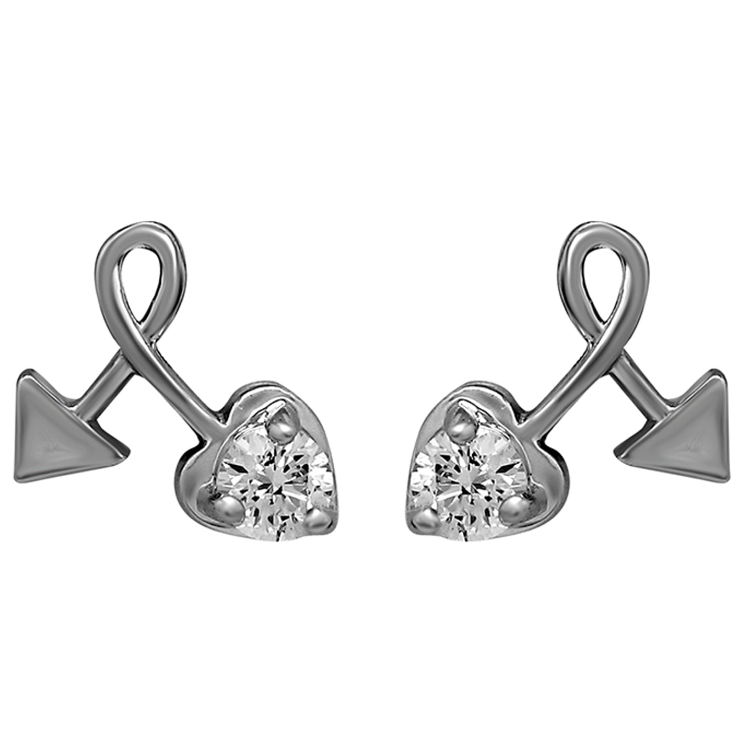 Love in Heart Arraw  Pendant Set with Crystal