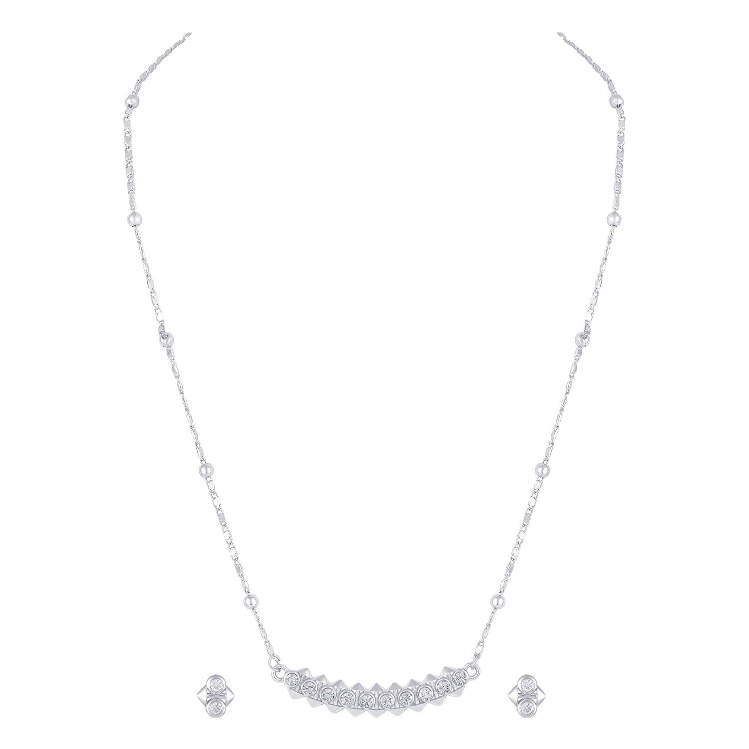 Dual Side Spikes Pendant Set