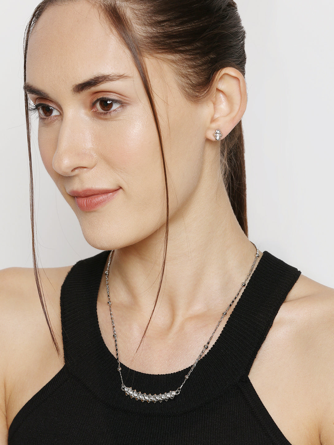 Dual Side Spikes Pendant Set