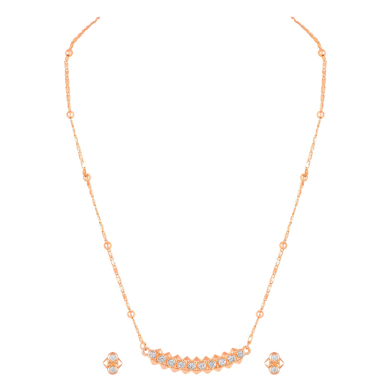 Dual Side Spikes Pendant Set