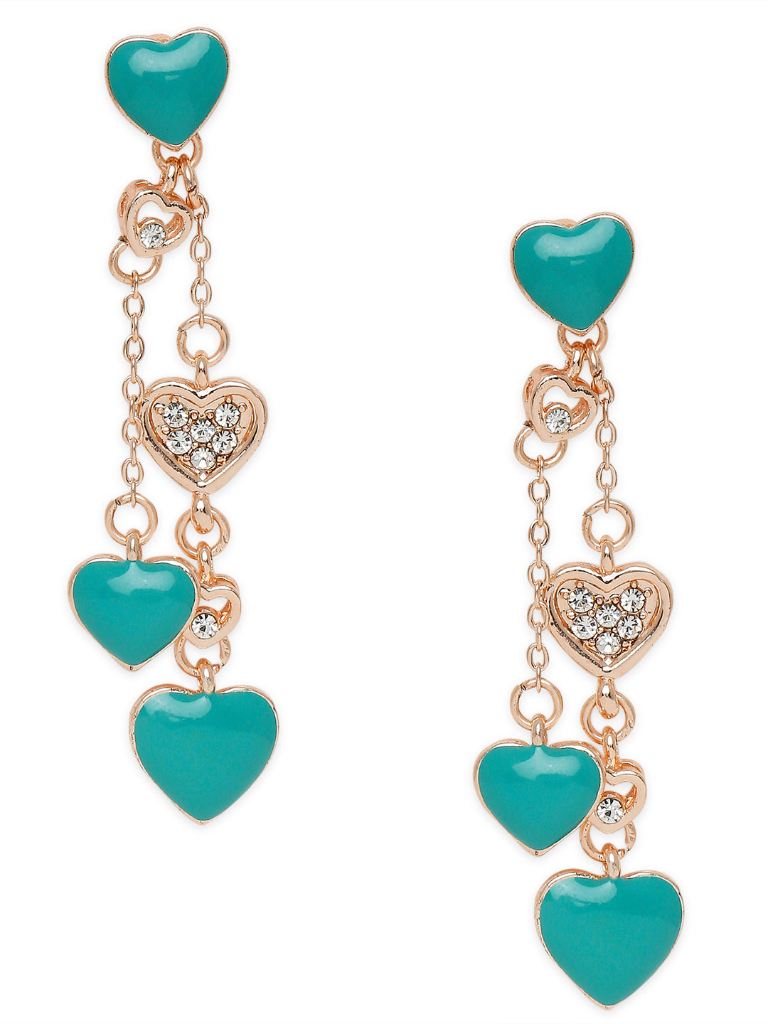 Green Heart Crystal Layered Necklaceset