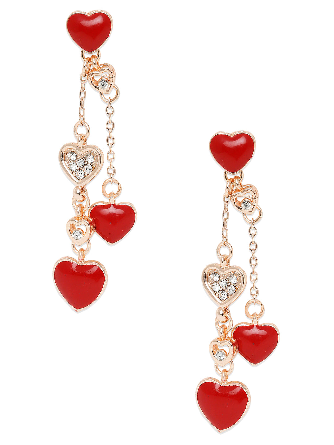 Green Heart Crystal Layered Necklaceset