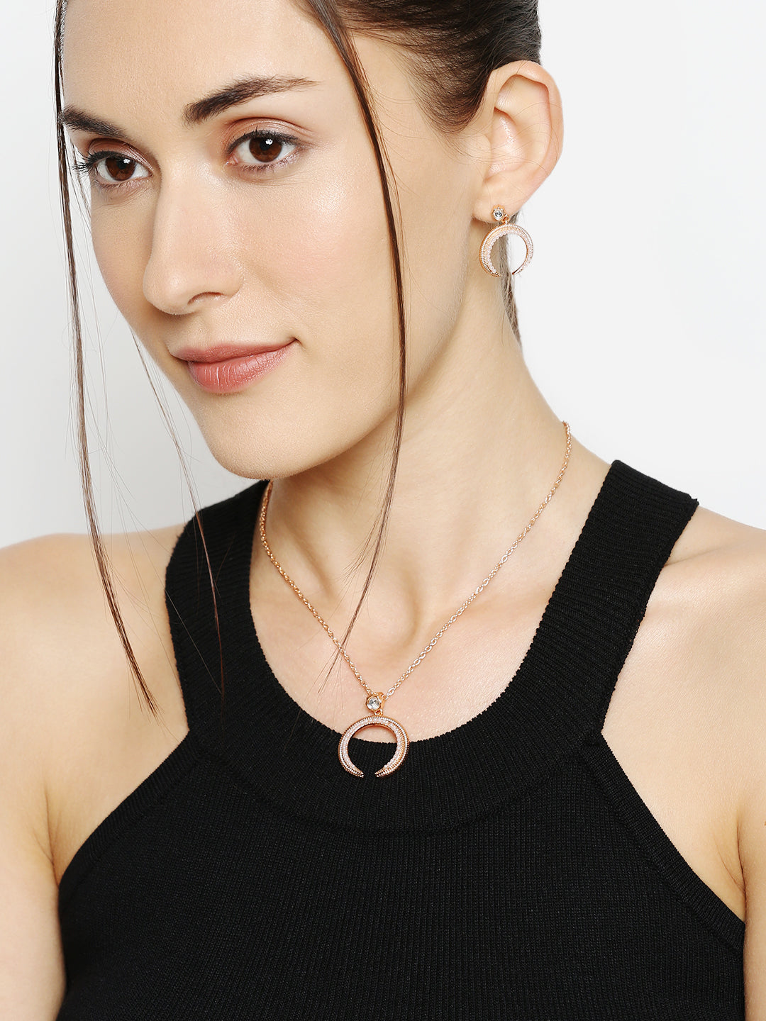 Dual Side Spikes Pendant Set