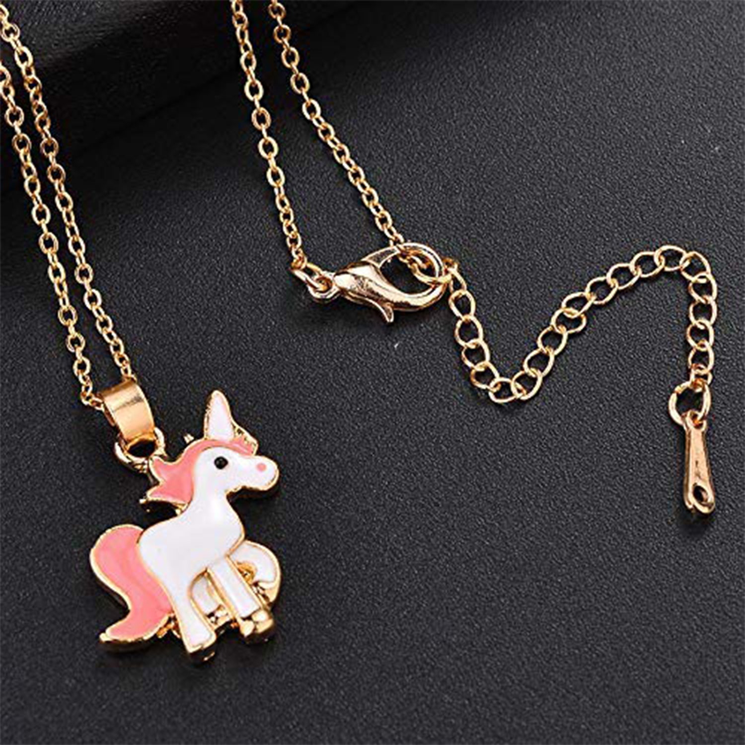 Meena Enamelled Cute Unicorn Shaped Pendant Set