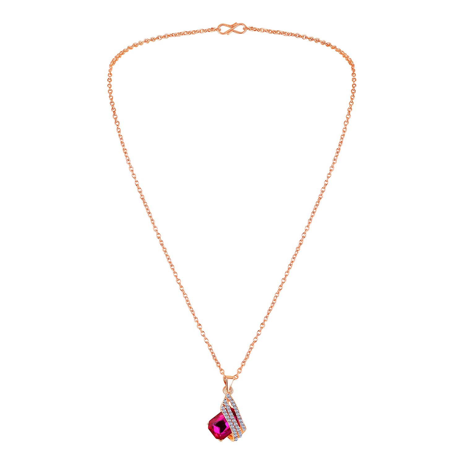 Shining Angel Wings Pink and White Crystal Pendant Necklace Earrings Set