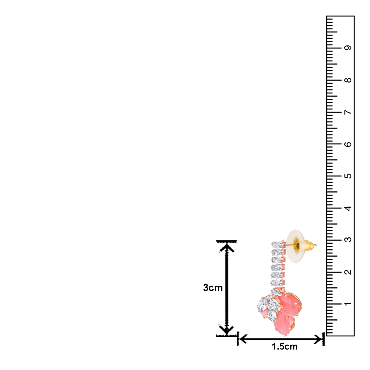 Elegant Floral CZ Necklace Paired with a Pair of Earrings